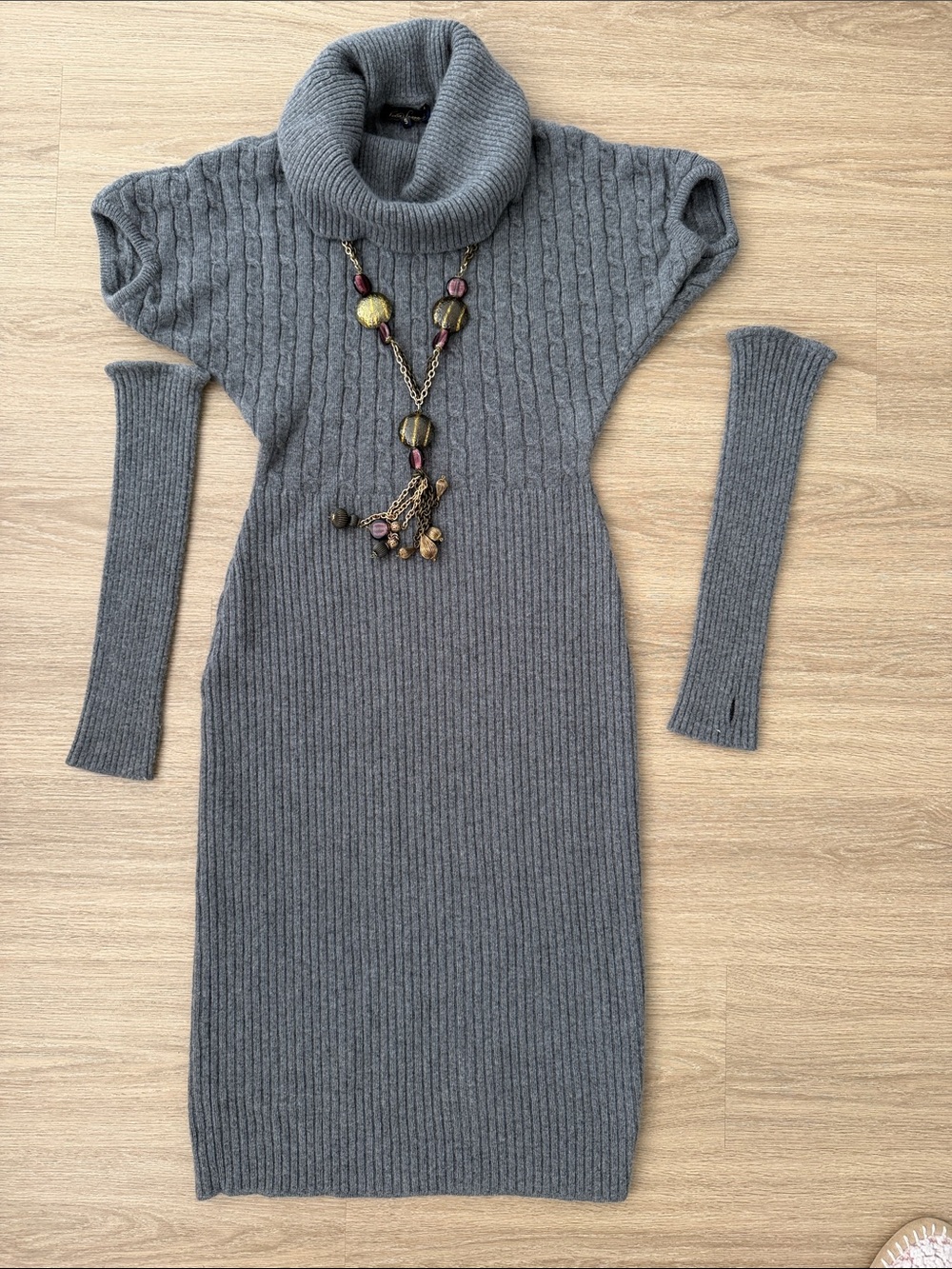 Luisa Spagnoli Wool Angora Knit Dress with Arm Warmers Size S